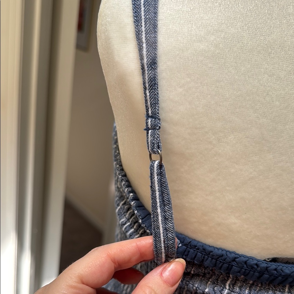 Abercrombie & Fitch Blue Denim Jumpsuit with Fitted Bodice - Picture 5 of 6